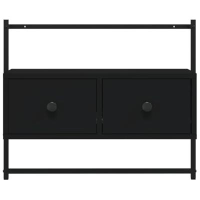 Tv-meubel wandgemonteerd 60,5x30x51 cm bewerkt hout zwart
