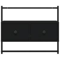 Tv-meubel wandgemonteerd 60,5x30x51 cm bewerkt hout zwart - thumbnail