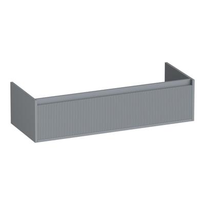 Brauer Hope Wavy - Onderkast - 120 cm - met 1 Softclose Lades Greeploos en 2 Sifon Uitsparingen Mat Grijs