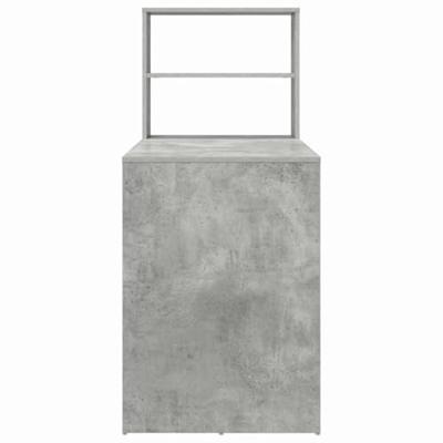 Bureau met plank Betongrijs 113 x 54 x 120 cm Bewerkt hout