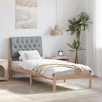 Bedframe met Gevoerd Hoofdgedeelte Bruin 80 x 200 cm - thumbnail
