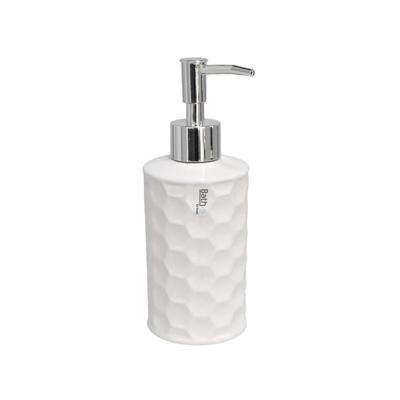 Zeepdispenser / Zeeppompje - Porselein Collectie - Wit - 260ml - Keramiek - 7x7x19 cm