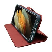 Høyde - Vegan lederen bookcase hoes - 100% Biologisch Afbreekbaar - Samsung Galaxy S21 Ultra - Rood - thumbnail