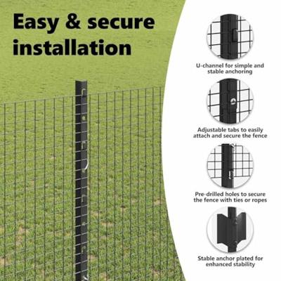 VidaXL Hek met paal grijs 1,5 x 25 m staal en pvc