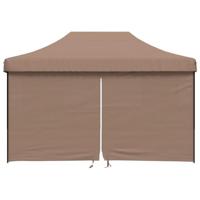 VidaXL Partytent inklapbaar pop-up met 4 zijwanden bruin - thumbnail