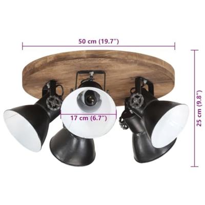 VidaXL Plafondlamp 25 w e27 50x50x25 cm zwart