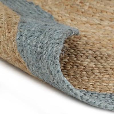 VidaXL Vloerkleed handgemaakt met olijfgroene rand 150 cm jute