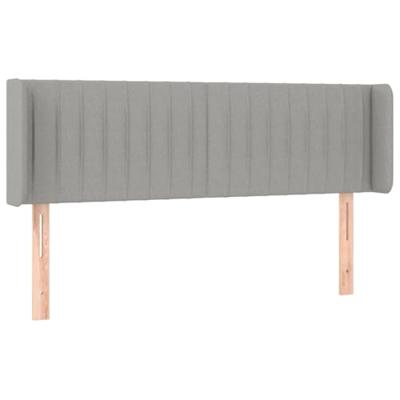 Hoofdbord LED 147x16x78/88 cm stof lichtgrijs