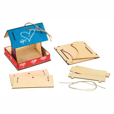 Colorations - maakje eigen houten vogelvoederhuisje, set van 6