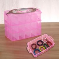 Grote opbergdoos drie laag grote 36 slots kunststof ambachtelijke accessoires baarden sieraden opbergdoos container Home Organizer (roze) - thumbnail