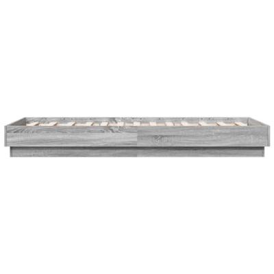 Bedframe met LED-verlichting grijs sonoma eikenkleur 75x190 cm