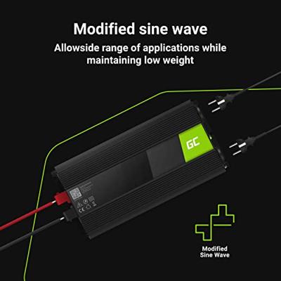 Green Cell INV25 netvoeding & inverter Auto 1500 W Zwart