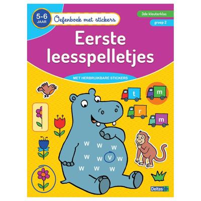 Deltas Oefenboek met stickers - eerste leesspelletjes (5-6 jaar)