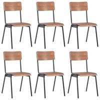 Eetkamerstoelen 6 st multiplex bruin - thumbnail