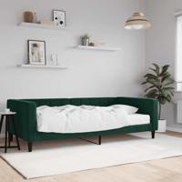 Slaapbank met matras 100x200 cm fluweel donkergroen - thumbnail