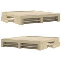 Bedframe zonder matras 200x200cm spaanplaat sonoma eikenkleurig - thumbnail