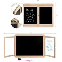 Drieluik muurschildering - JEUJURA - Krijtleisteen, 2 panelen, wit en krijtzijde - thumbnail