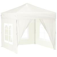Partytent inklapbaar met zijwanden 2x2 m crmekleurig - thumbnail