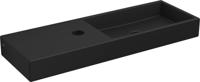 Fontein Clou Mini Wash Me 56x19x6cm Keramiek Mat Zwart (Met Kraangat Links) - thumbnail