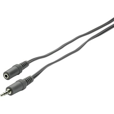 SpeaKa Professional SP-1300376 Jackplug Audio Verlengkabel [1x Jackplug male 3,5 mm - 1x Jackplug female 3,5 mm] 2.00 m Grijs