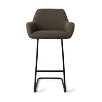 Jesper Home Barkruk 'Hiroo' Arch Black, kleur Jungle Jewel (zithoogte 76cm) - thumbnail