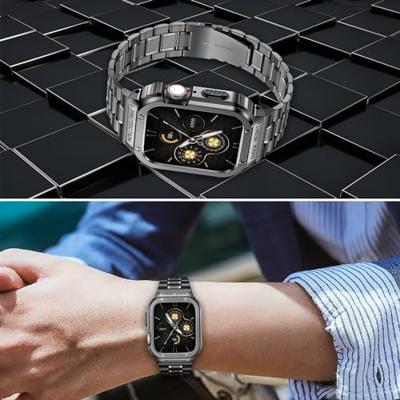 Ultra Protective Stainless Steel band - Zwart - Geschikt voor Apple watch 44mm
