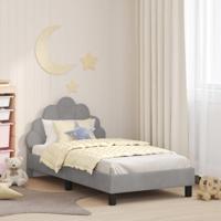 Bedframe voor kinderen met hoofdbord Lichtgrijs 80 x 160 cm - thumbnail