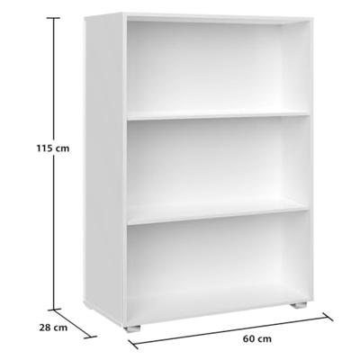 Boekenkast Vela Wit met 3 opbergvakken