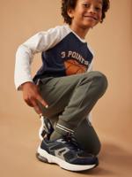 Elastische sneakers met dikke zool veel blauw - thumbnail