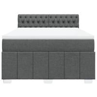 Boxspring met matras stof donkergrijs 160x200 cm - thumbnail