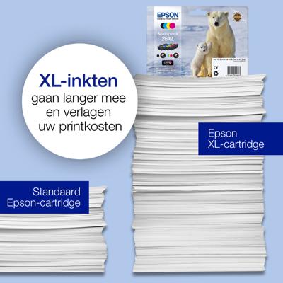 Epson Inktcartridge T2636, 26XL Origineel Combipack Zwart, Cyaan, Magenta, Geel C13T26364010