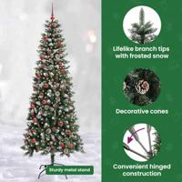 Kunstkerstboom met 300 LED Groen 210 cm PVC en Plastic en Staal - thumbnail