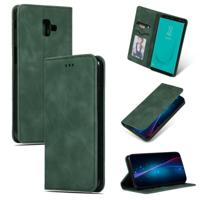 Retro huid voelen Business magnetische horizontale Flip lederen case voor Samsung Galaxy J6 plus 2018 & J6 Prime (Army Green) - thumbnail