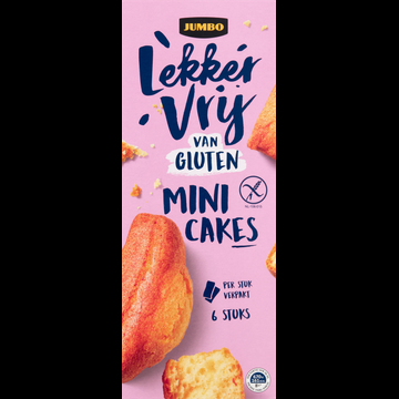 Jumbo Lekker Vrij van Gluten Mini Cakes 6 Stuks 230 g