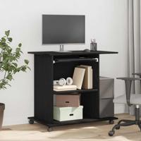 Computerbureau Zwart Eiken 80x50x75 cm Bewerkt Hout - thumbnail