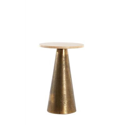 Light & Living Bijzettafel 'Ynez' Travertin, 29cm, kleur Antiek Brons Light & Living Bijzettafel 'Ynez' Travertin, 29cm, kleur Antiek Brons