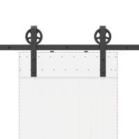 Doos met onderdelen voor schuifdeur 200 cm staal zwart - thumbnail