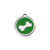 Comic Bone Green roestvrijstalen hondenpenning small/klein dia. 2 cm RedDingo - Reddingo - thumbnail