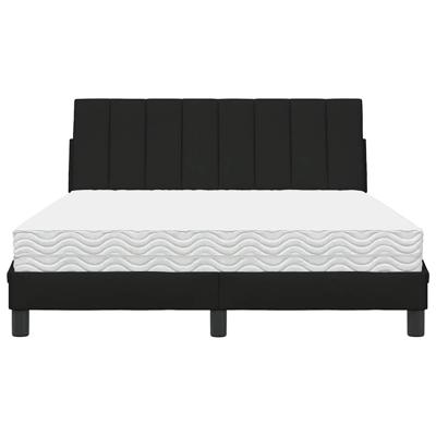 Bed met matras "Hanko" stof zwart 140x200 cm - thumbnail
