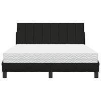 Bed met matras "Hanko" stof zwart 160x200 cm - thumbnail