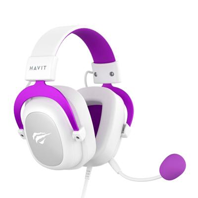 Hoofdtelefoon Hoofdtelefoon Havit HV-H2002d Paars, Gamer, met Microfoon, 53mm Speaker, 3.5mm Plug: Compatibel met XBOX ONE en PS4, HAVIT, HV-H2002d Kleur Paars en Wit