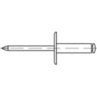 TOOLCRAFT 160153 Open popnagel (Ø x l) 5 mm x 8 mm Aluminium Staal 250 stuk(s)