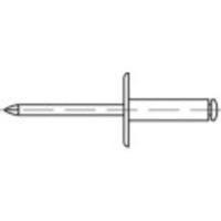 TOOLCRAFT 160153 Open popnagel (Ø x l) 5 mm x 8 mm Aluminium Staal 250 stuk(s) - thumbnail