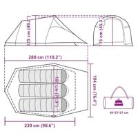 Tunneltent 3-persoons waterdicht olijfgroen - thumbnail