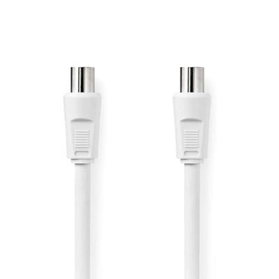 Coaxkabel | IEC (Coax) Male | IEC (Coax) Female | Vernikkeld | 90 dB | 75 Ohm | Dubbel Afgeschermd | 2.00 m | Rond | PVC | Wit