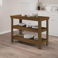 VidaXL Werkbank 110,5x50x80 cm massief grenenhout honingbruin - thumbnail