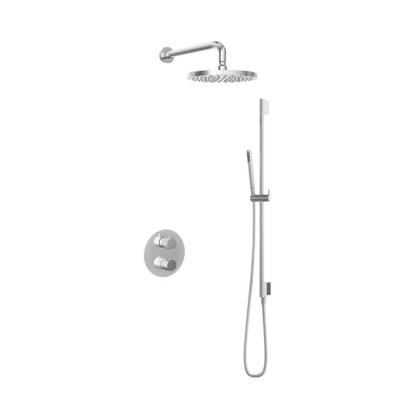 Hotbath Buddy - Inbouw Regendoucheset - Thermostatisch - Wandarm 35 cm - Hoofddouche 300 mm - Staafhanddouche - Glijstang 900 mm - met 2-Weg Stop-Omstel - Waterbesparend - V01