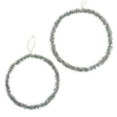 Boltze Home decohanger rumba cirkel set a 2 glitter groen dia 27-en 33cm Boltze Home decohanger rumba cirkel set a 2 glitter groen dia 27-en 33cm