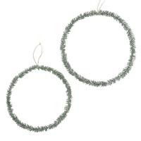 Boltze Home decohanger rumba cirkel set a 2 glitter groen dia 27-en 33cm - thumbnail