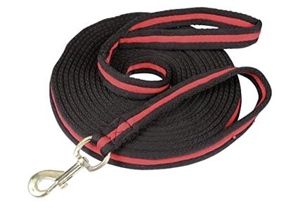 Longeerlijn soft zwart/rood 8 meter